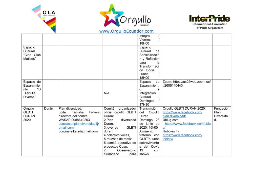 Comunicado - Agenda de la Alianza Nacional de Orgullos y actividades en el mes de junio En Ecuador - Orgullo Ecuador-4