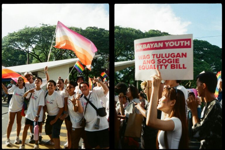 Celebratory Pride parade with participants advocating for SOGIE equality bill.